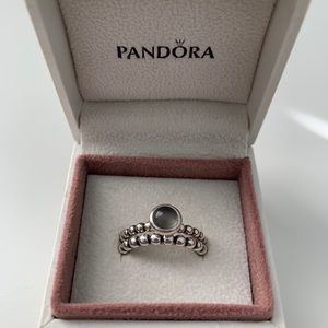 Pandora Beaded Rings (Two) Approx Size 7